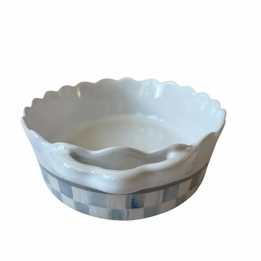 NEW MacKenzie-Childs Sterling Check Everyday Small Oval Baker